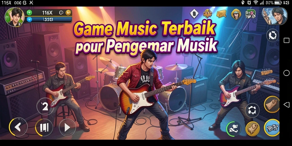Screenshot gameplay 116X menampilkan pemain menikmati musik dan tantangan.