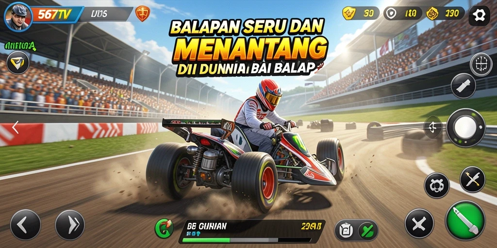 Screenshot menarik dari gameplay balapan di 567TV.
