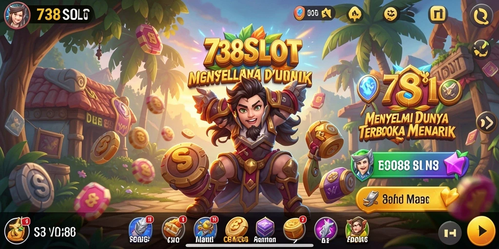 Screenshot gameplay 738SLOT yang menampilkan eksplorasi dunia terbuka.