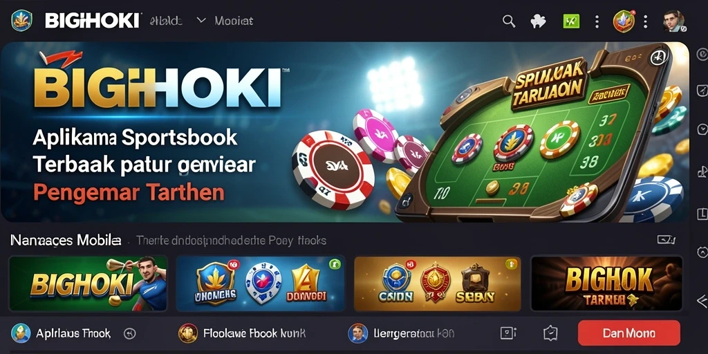 Tangkapan layar gameplay BIGHOKI menunjukkan berbagai pilihan taruhan olahraga.