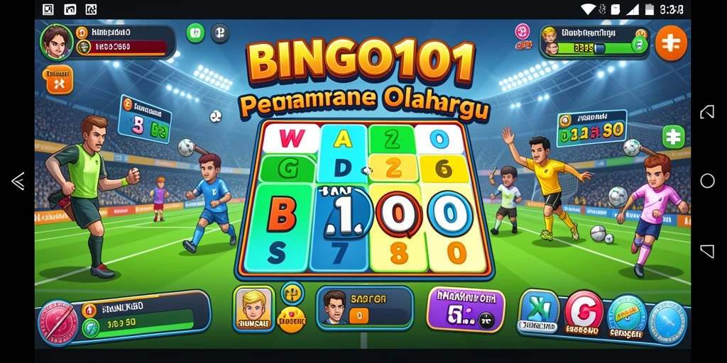 Tampilan gameplay seru BINGO101 dengan elemen olahraga di dalamnya.