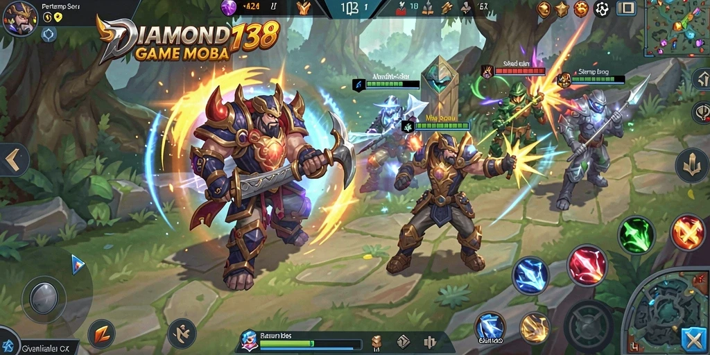 Tampilan dinamis dari pertempuran MOBA di DIAMOND138.