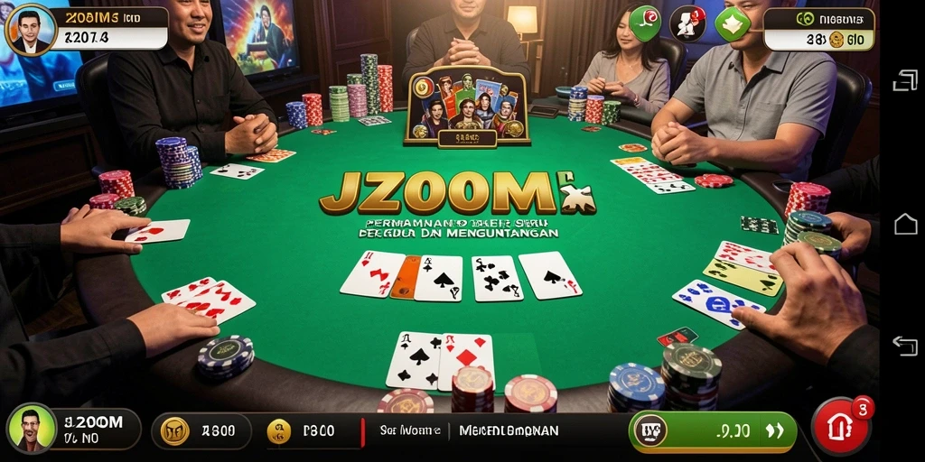 Tampilan screenshot dari gameplay seru J200M poker.