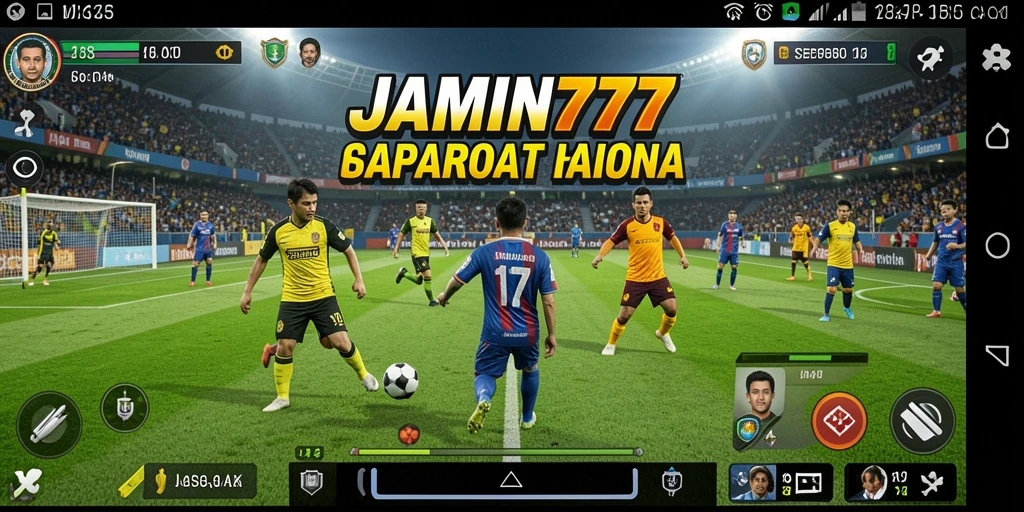 Tampilan gameplay menarik saat tim bertanding di lapangan.