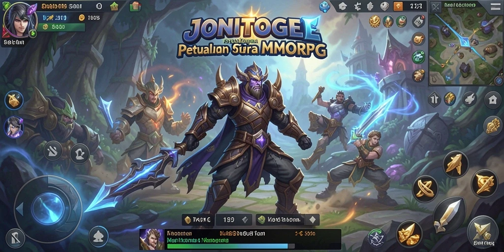 Screenshot gameplay menunjukkan pertarungan seru di dunia JONITOGEL.