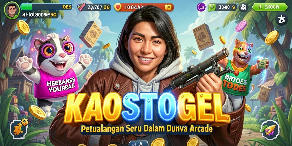 Screenshot gameplay KAOSTOGEL menunjukkan aksi seru di tantangan Arcade.