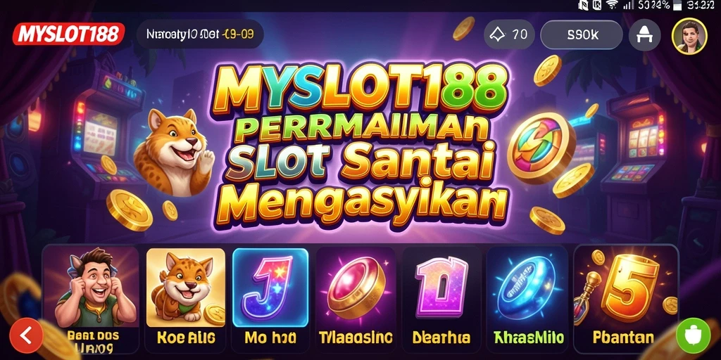 Tampilan gameplay MYSLOT188 yang menarik dan penuh warna.