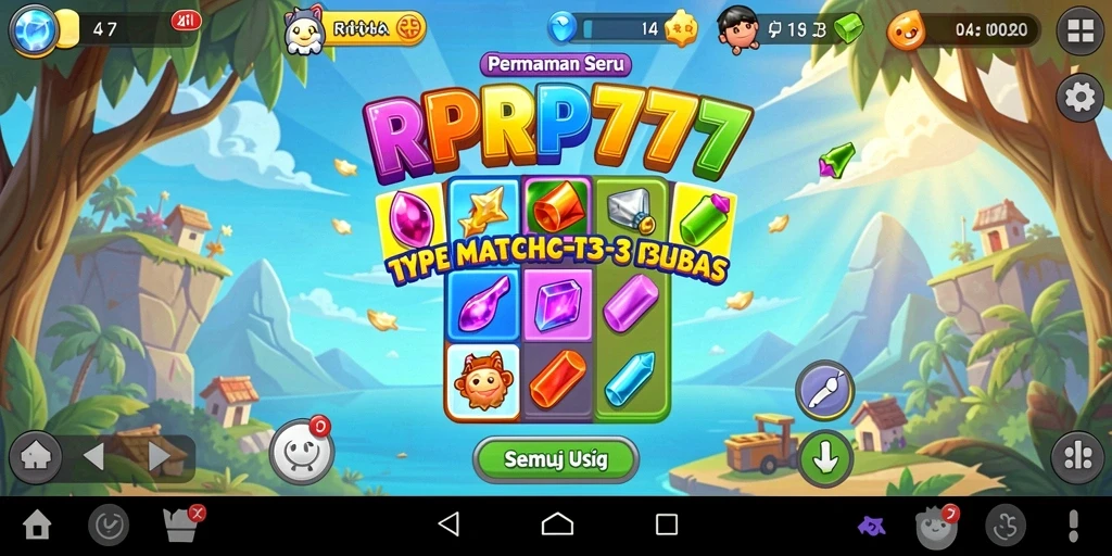 Tampilan menarik dan seru dari gameplay RPRP777 Match-3.