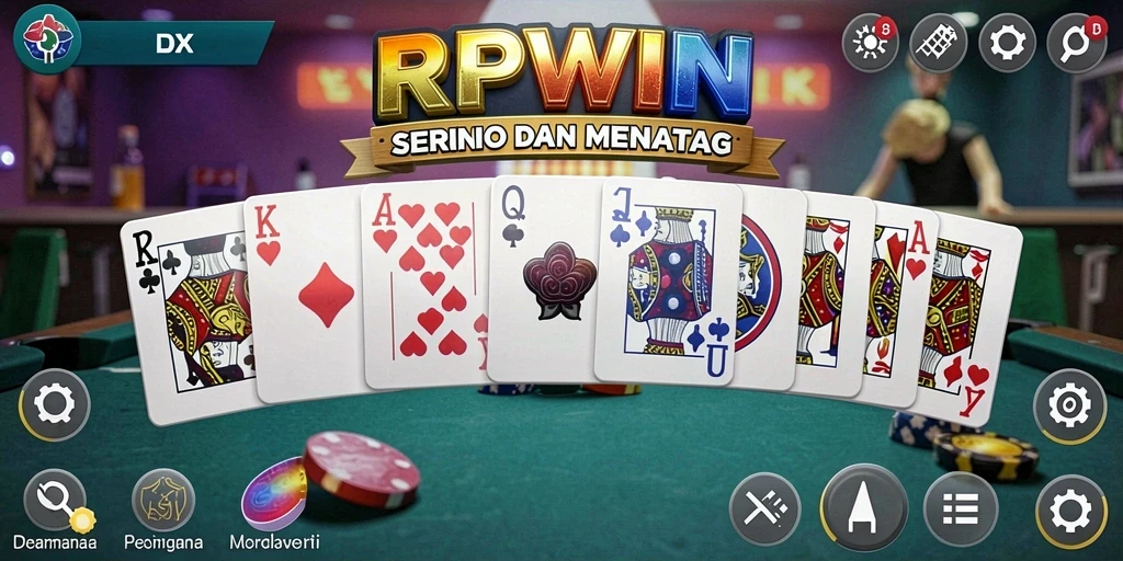 Screenshot RPWIN menampilkan gameplay seru Domino.