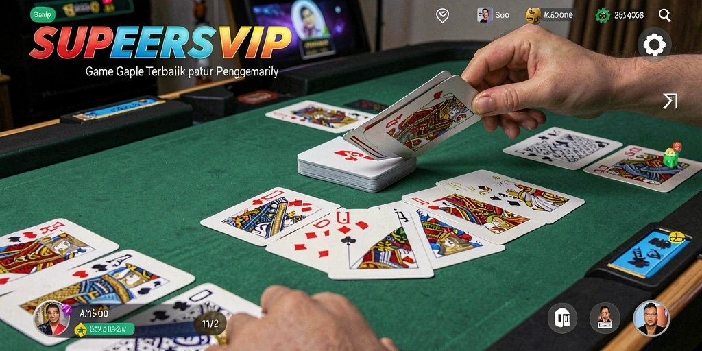 Tampilan menarik dari gameplay Gaple di SUPERSVIP.