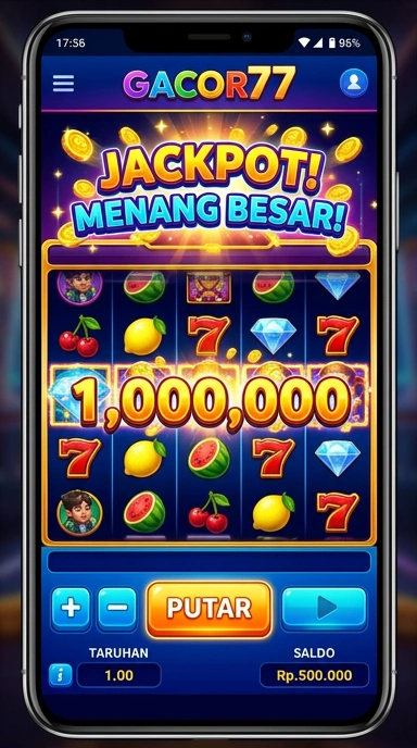 Tampilan utama aplikasi gacor77 yang menarik.